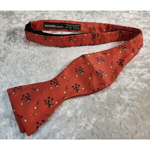 HERMES Paris Bow Tie Adjustable Size- Red w/ Rabbit design